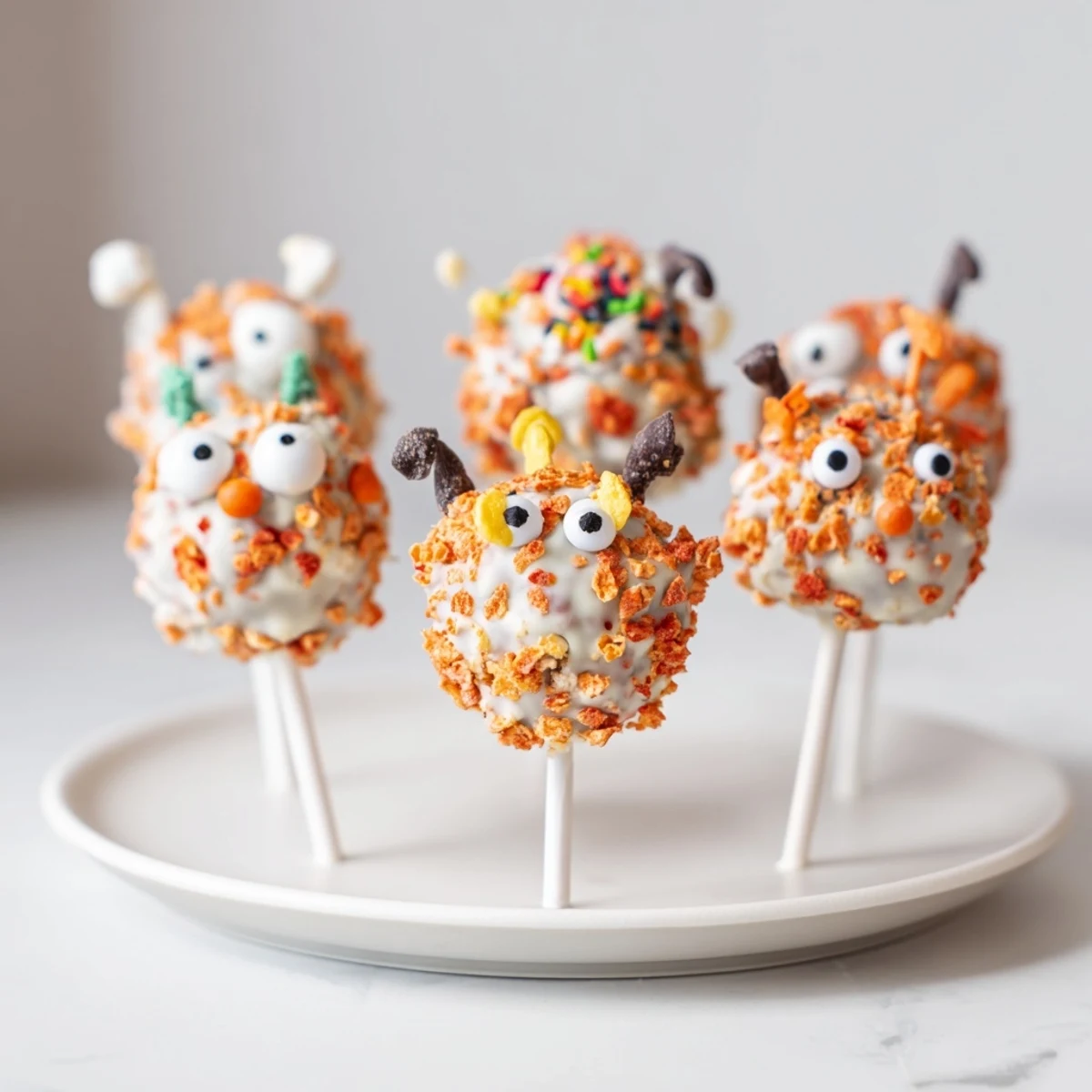 Deliciously spicy Flamin Hot Sweet Tea Monster Cake Pops for vibrant party celebrations.