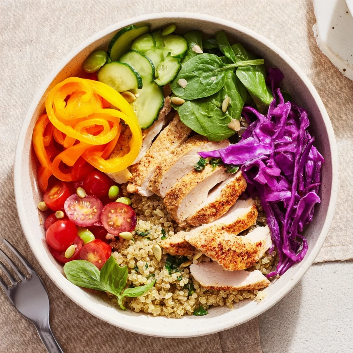 Beautifully layered healthy meal-prep bowls brimming with grains, proteins, and fresh flavors.
