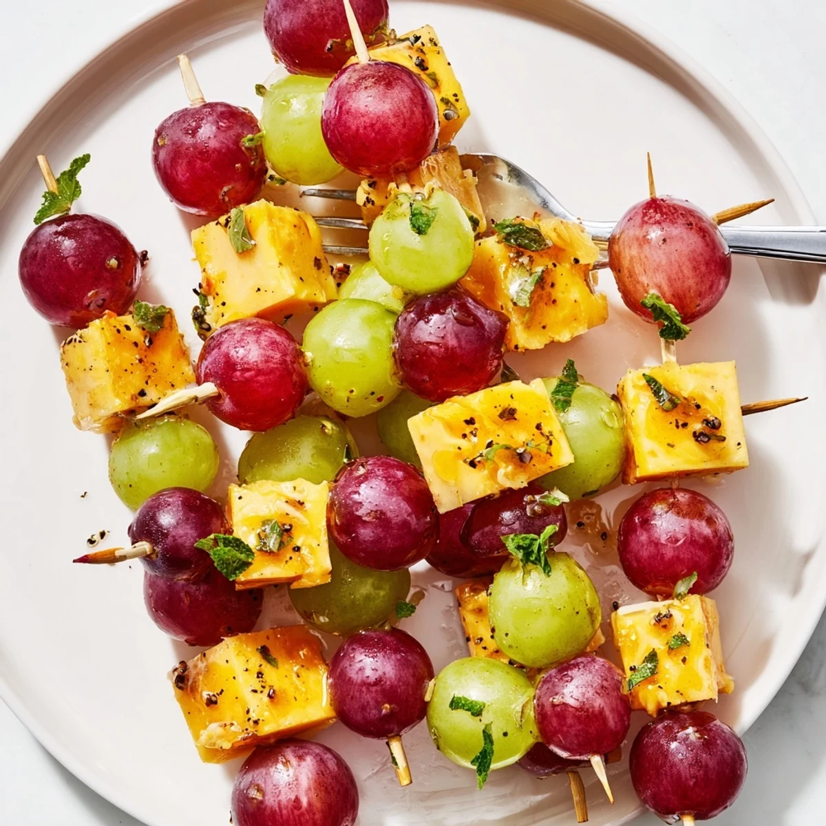 These fresh Sparkling Grape and Cheese Skewers are a simple, delicious appetizer perfect for any celebration.