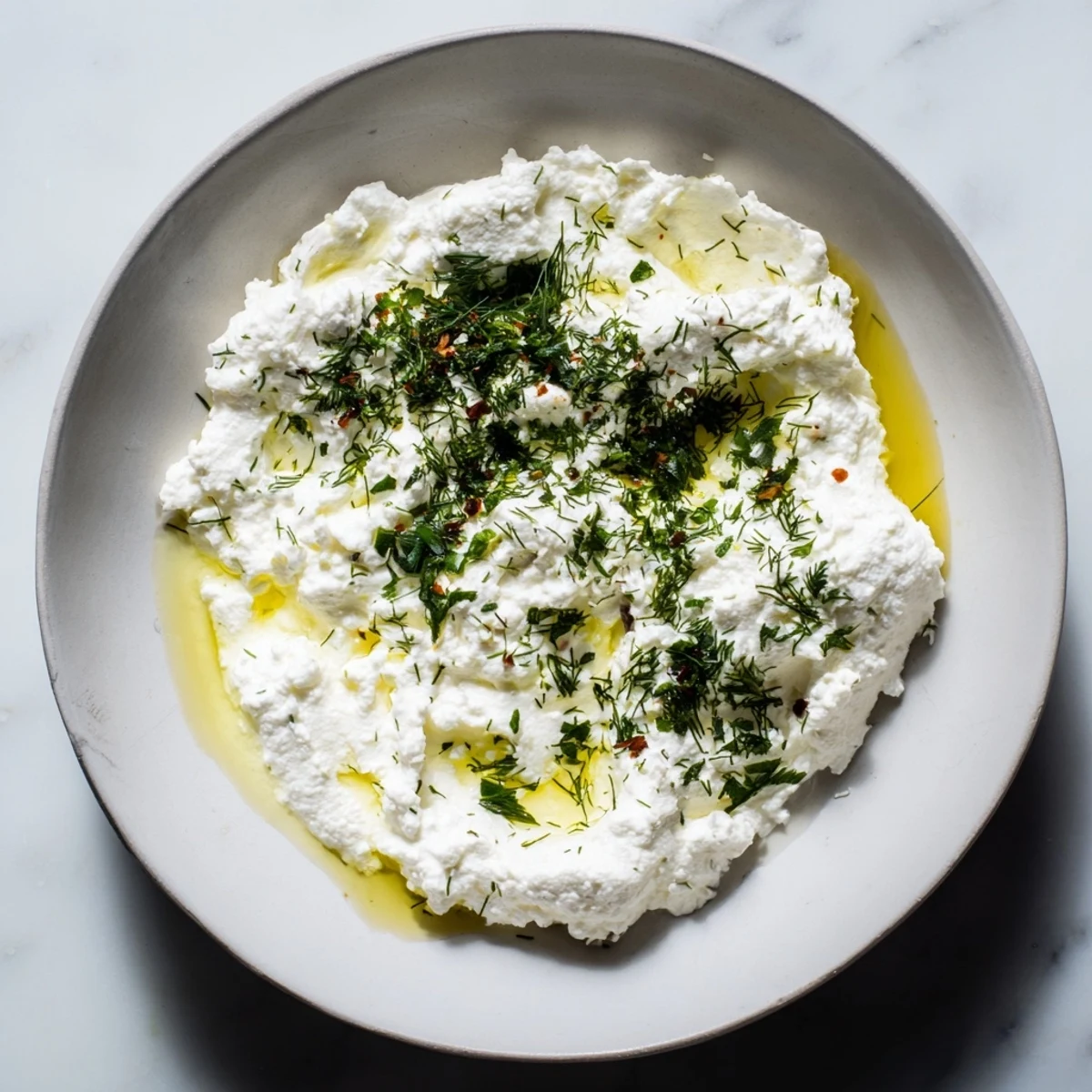Enjoy the bright flavors of this Angel Wings Whipped Feta Dip topped with fresh herbs and honey.