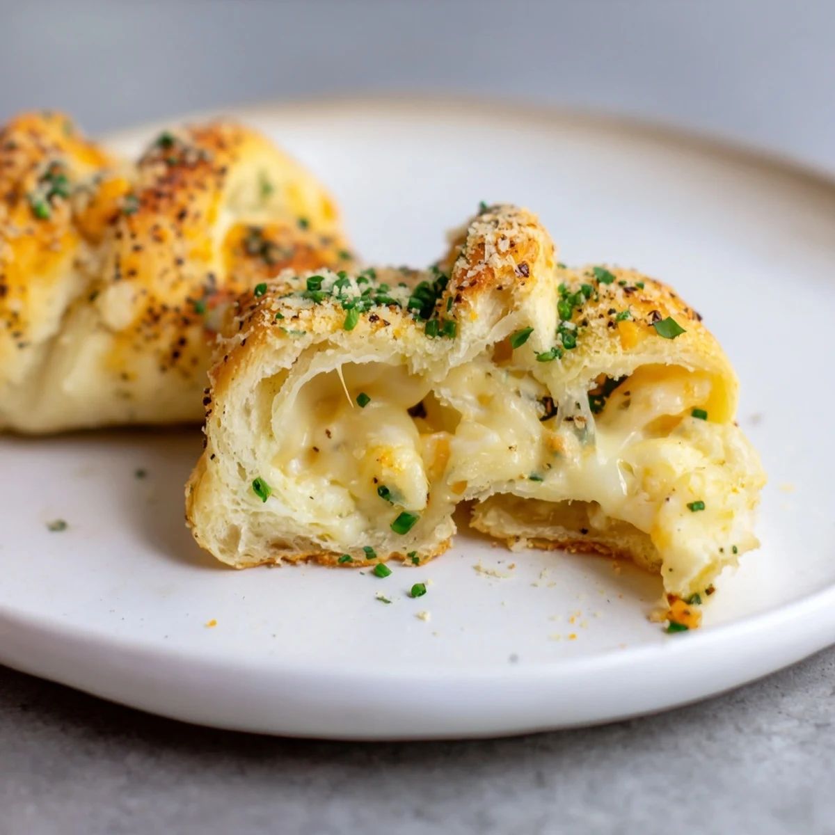 Delicious Savory Rolls: Crescent Roll Baked Cheese Bites, fresh from the oven, offering a cheesy, savory aroma.