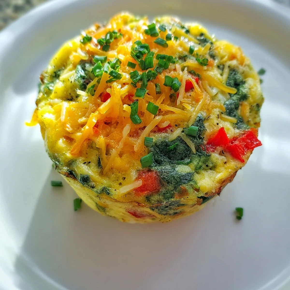 Golden, baked Mini Crustless Quiches filled with spinach and cheese, perfect for a brunch spread.