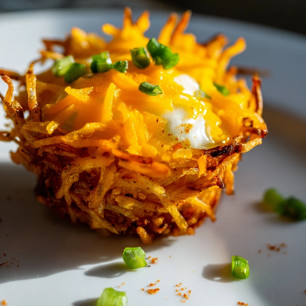 Indulge in these delicious Crispy Hashbrown Egg Nests with fluffy eggs and flavorful potato nests.