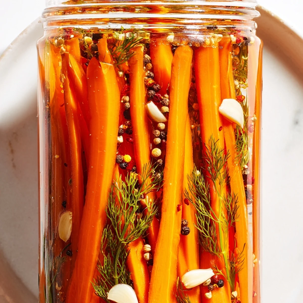 Showcasing vibrant, crisp Quick Pickled Carrot Spears, perfectly paired with a flavorful, easy brine.