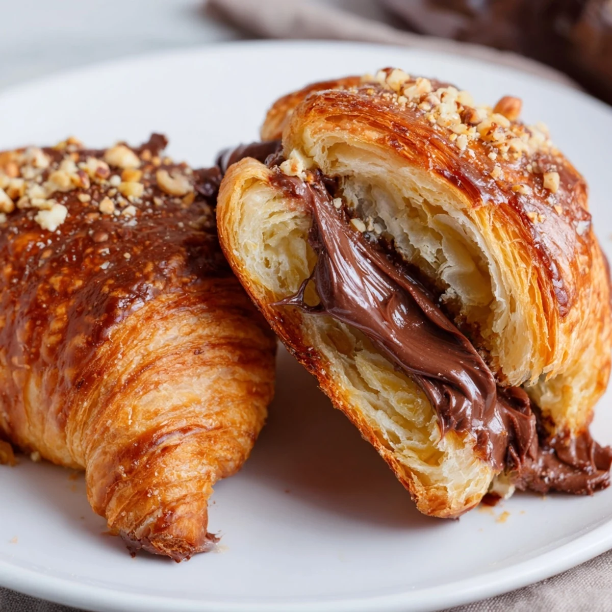 Air-fried 3-Ingredient Nutella Croissants, a simple dessert with a rich Nutella center and a crispy exterior.