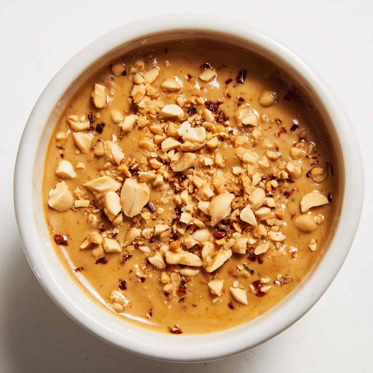 Rich Indonesian satay sauce, a creamy peanut dip, perfect for drizzling over grilled satay skewers.