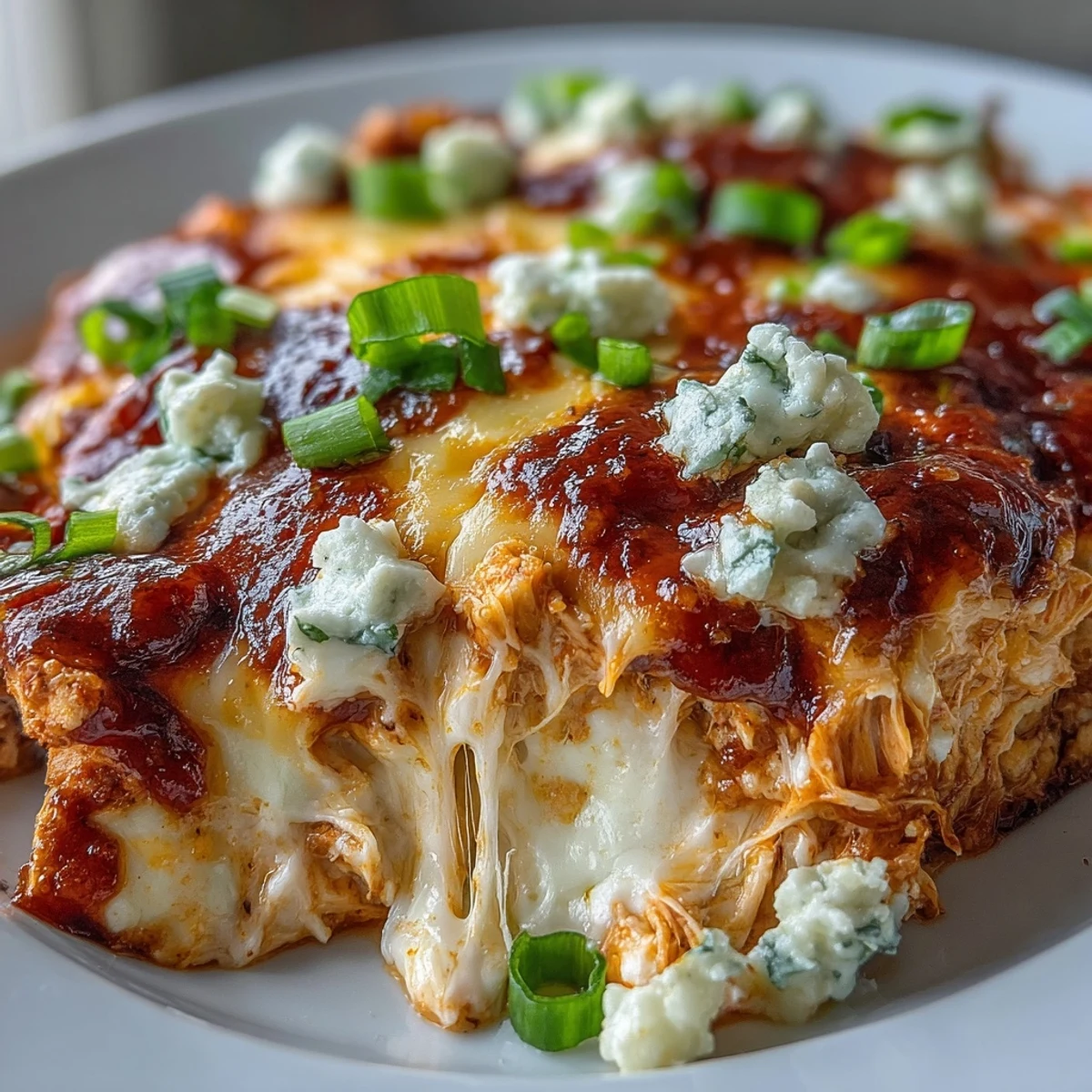 Creamy and spicy Crock Pot Buffalo Chicken Dip bubbling in a slow cooker, ready for tortilla chips.