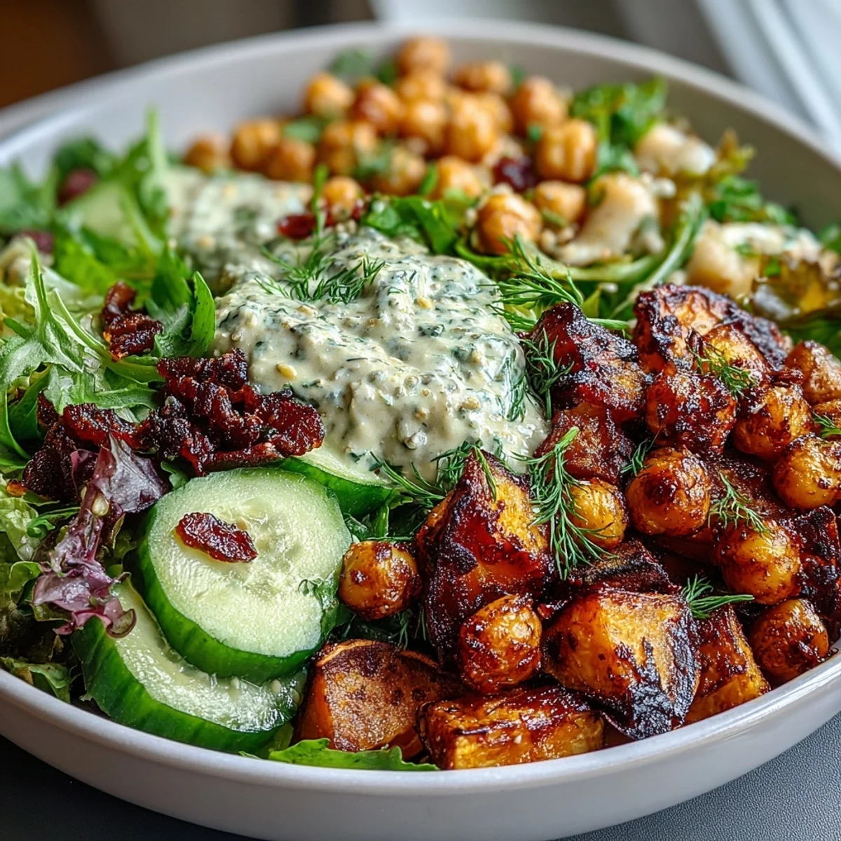 Two colorful bowls of a nourishing Breakfast Buddha Bowl feature mixed greens, vibrant cherry tomatoes, and shredded carrots for a healthy vegan meal.