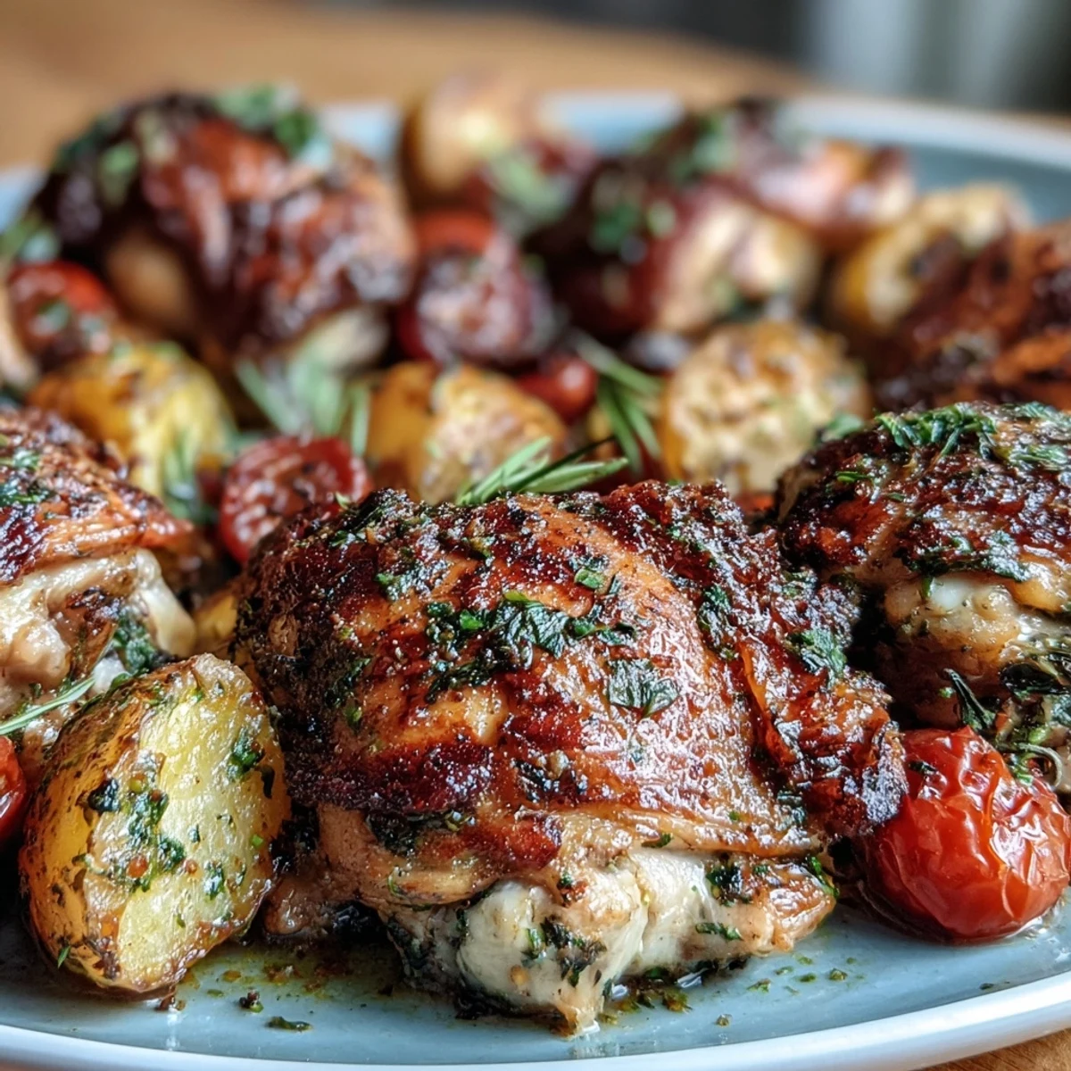 Vibrant sheet pan Mediterranean chicken with zucchini and lemon-herb potatoes, roasted to golden perfection with fresh herbs and citrus.  