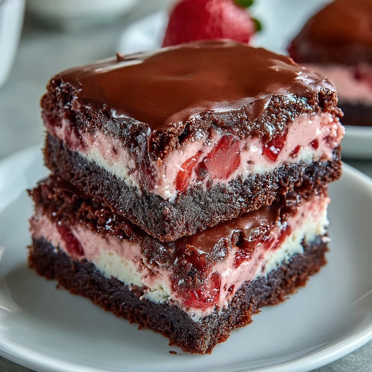 Valentine Strawberry Cheesecake Brownies