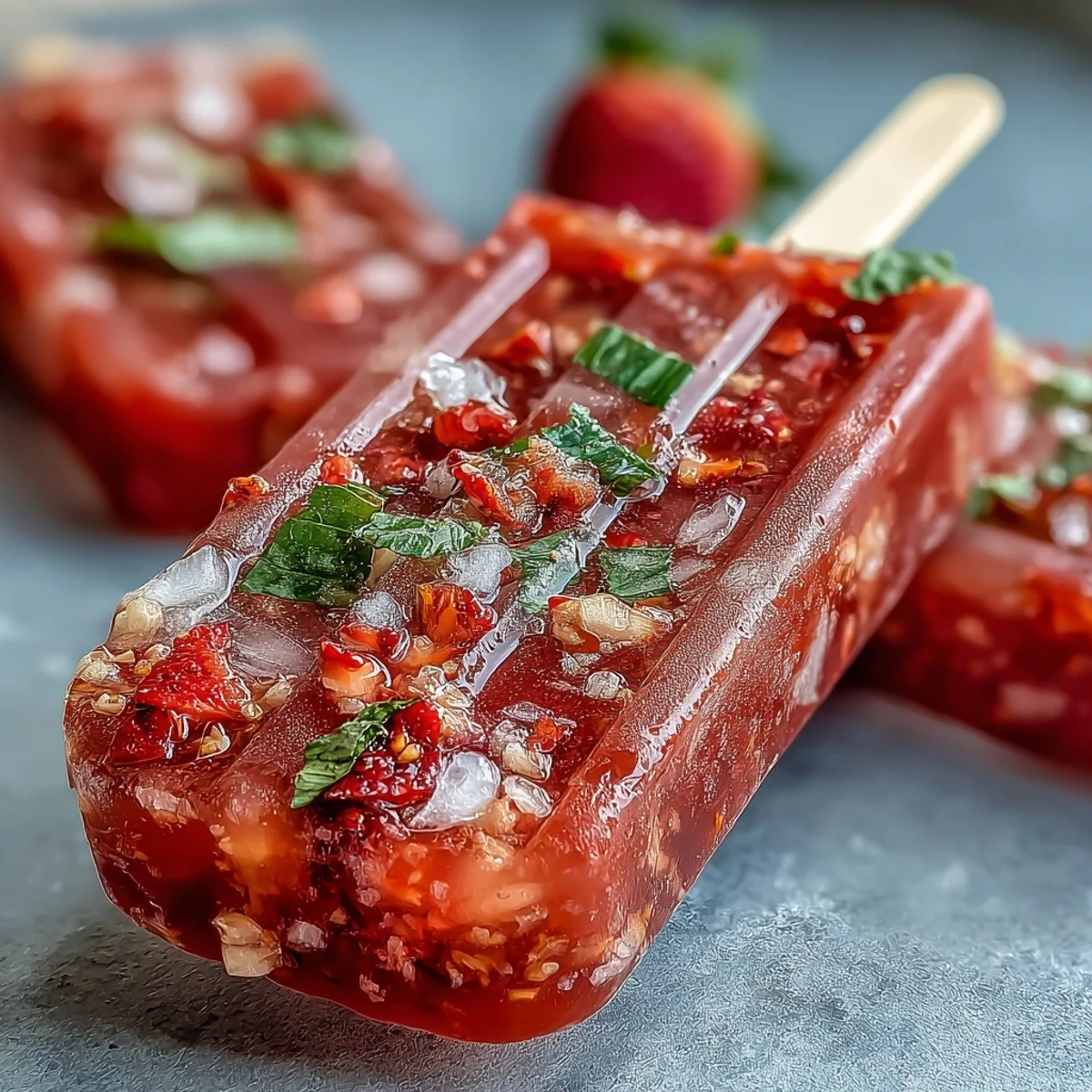 Festive strawberry mimosa popsicles blending fresh strawberries, orange juice, and sparkling wine for a fun Galentine's treat.