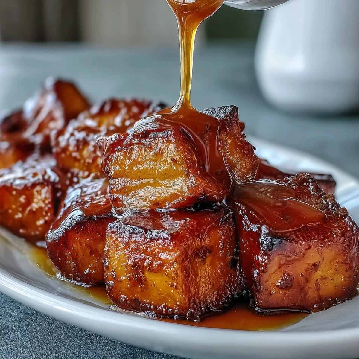 Warm, buttery candied yams glazed with brown sugar and vanilla, crowned with toasted marshmallows for a classic holiday side.