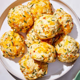 Golden brown Cheesy Jalapeño Chili Garlic Biscuit Muffin Balls, perfect for any gathering.