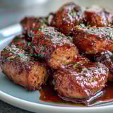 Steam rises from tender mini smoked sausages simmered in tangy barbecue sauce with apricot jam, perfect for a game-day snack.