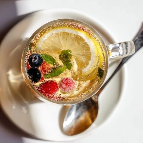 Homemade kombucha-style mocktails chilling in glass bottles, bursting with fruity flavors.  