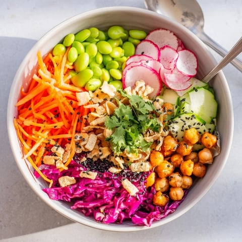 Colorful ASMR Crunch Snack Bowls filled with vibrant veggies and crunchy toppings.  