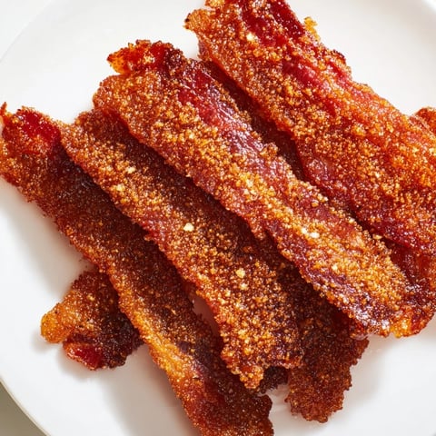 Crispy Snoop Dogg Billionaire Bacon, glistening with caramelized brown sugar and spices, ready to enjoy.