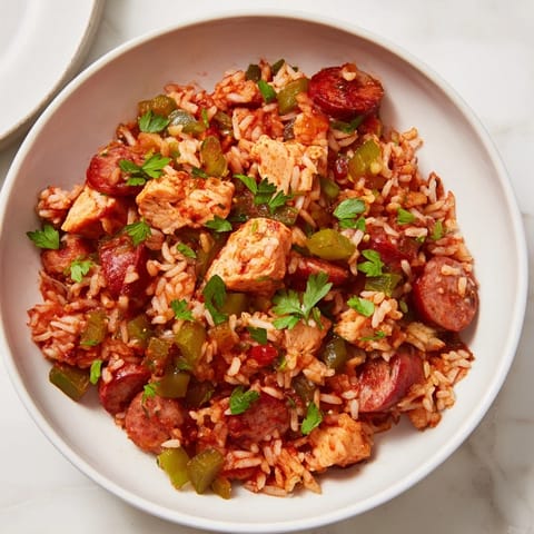 Simple Chicken Sausage Jambalaya