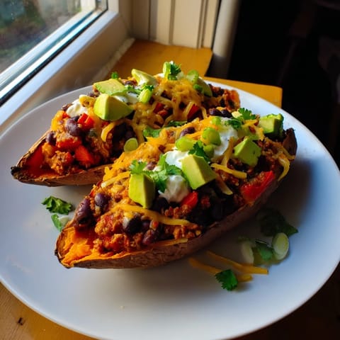 Savory Baked Sweet Potato Chili