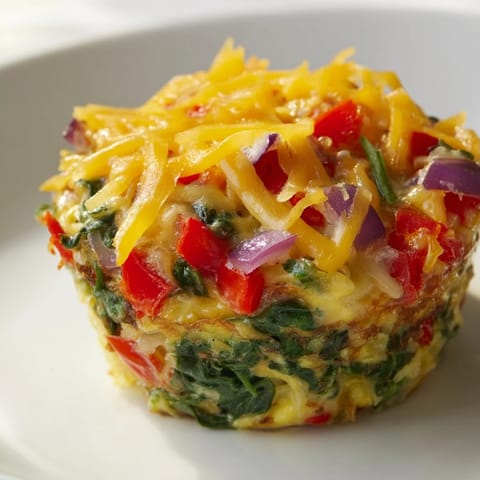 Freshly baked Easy Christmas Morning Egg Muffins, showing a close-up of the flavorful breakfast treat.