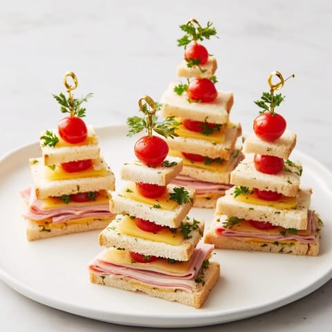 Ham Cheese Christmas Tree Towers