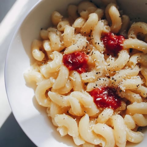 A comforting, single-serving of creamy Microwave Bowl Pasta, easy to make in minutes!