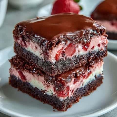 Valentine Strawberry Cheesecake Brownies