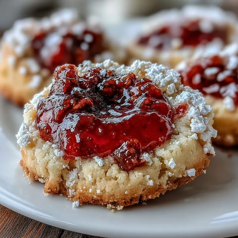Strawberry Picnic Thumbprint Cookies
