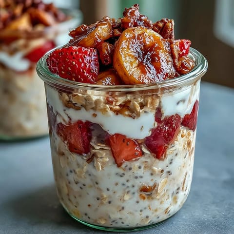 Strawberry Banana Overnight Oats