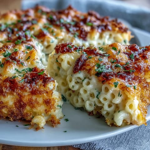Southern Soul Food Oven-Baked Mac and Cheese with golden crispy topping and creamy cheddar sauce.