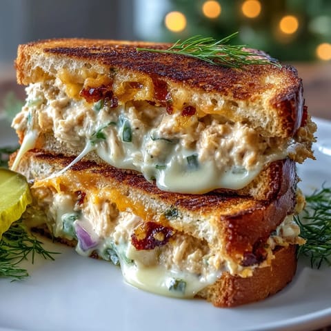 Crispy tuna melt with golden, buttery bread, creamy tuna salad, and gooey melted cheese—perfect for a satisfying lunch.