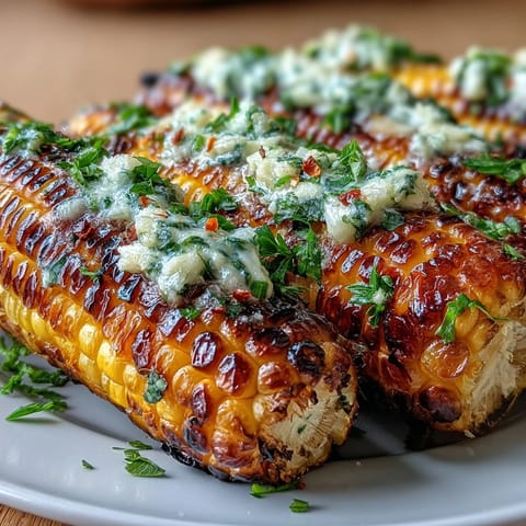 Grilled corn on the cob with vibrant herbed butters, ready for summer feasting.