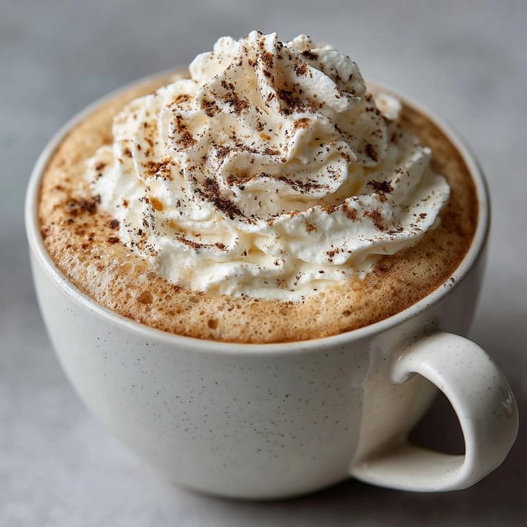 Steaming mug of spiced Pumpkin Spice Latte, a sweet autumn beverage for a cozy moment.