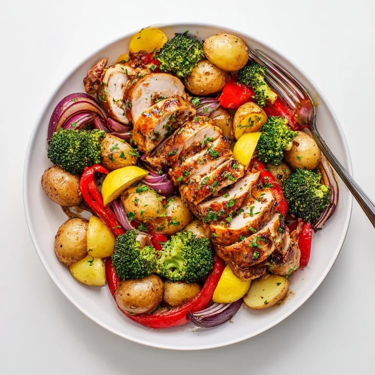 Easy Lazy Gourmet Chicken & Vegetable One-Pot, featuring tender chicken and fresh vegetables.  