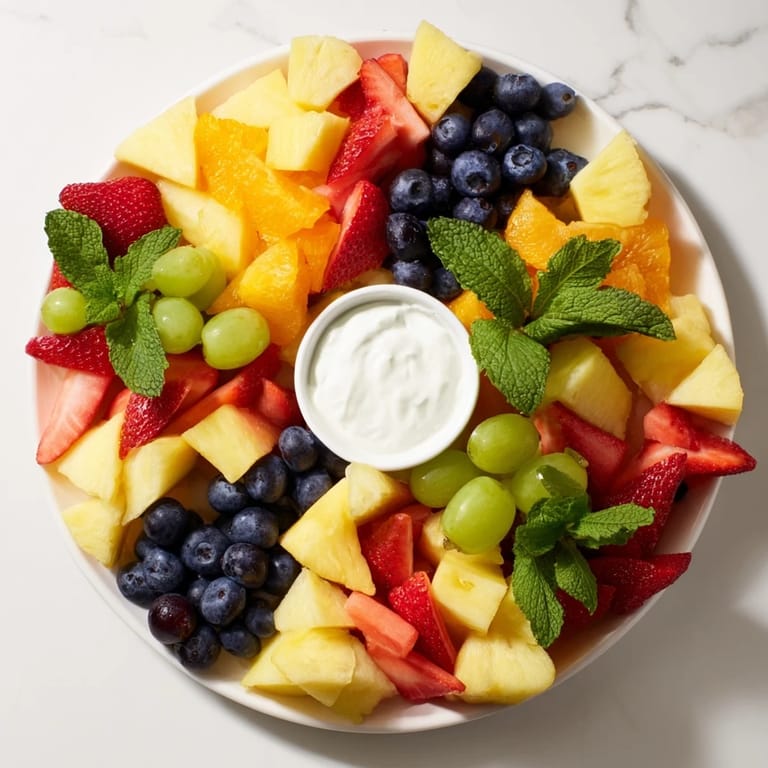 Bright and beautiful, this Beach Ball Fruit Platter shows off a variety of fresh cut fruits and invites a healthy snack.