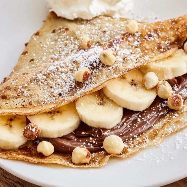 A plate showcases the delicious Banana Nutella Wrap, a perfect sweet treat for any occasion.