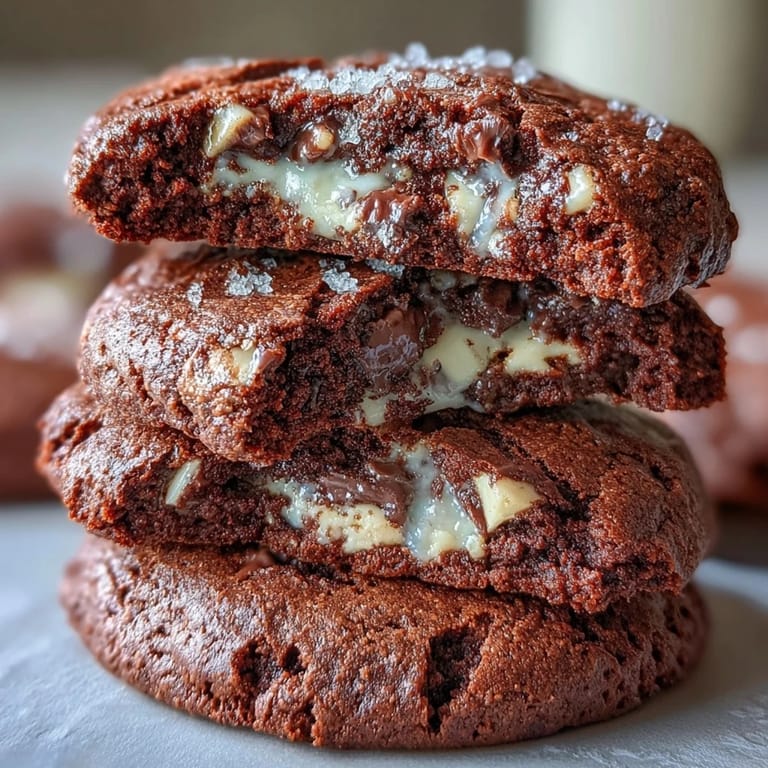 Hojicha Brownie Cookies featuring rich roasted tea specks and creamy white chocolate chips on a rustic wooden board.