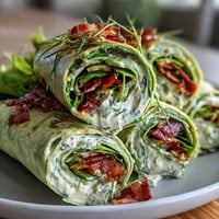 Bright, colorful spinach pinwheel wraps with herb cream cheese and crisp vegetables, perfect for a healthy snack or party platter.