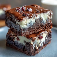 Festive firecracker brownie bites with creamy frosting and red, white, and blue sprinkles for a patriotic treat.  